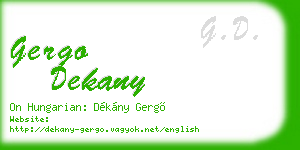 gergo dekany business card
